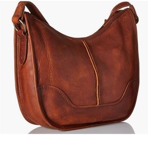 Cognac Brown FRYE Cara Saddle Leather Crossbody Bag
